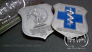 Virginia Air National Guard 192D Medical Group
Custom shaped 3D Front and 3D Back Antique Silver coin cobra coins cobracoins.com